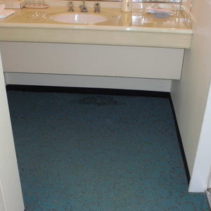 ウール絨毯に洗面台の排水管から水漏れ