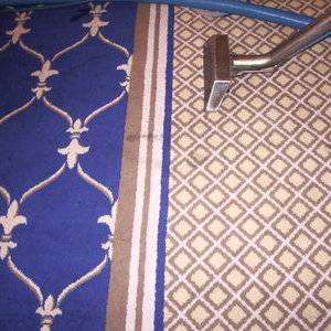 ウィルトン織のウール絨毯に　黒いシミ　